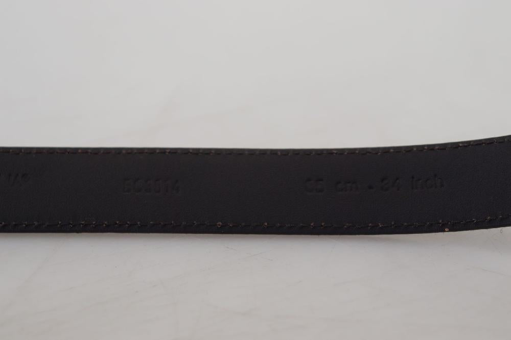 Dark Brown Leather Antique Metal Buckle Men Belt - 85-cm-34-inches
