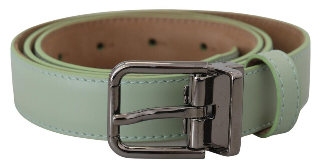Mint Green Leather Silver Tone Metal Buckle - 90-cm-36-inches