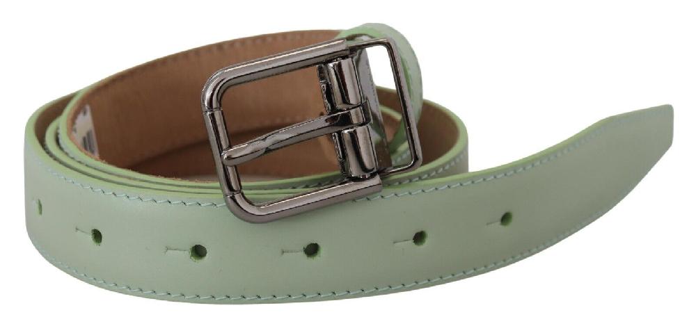 Mint Green Leather Silver Tone Metal Buckle - 90-cm-36-inches