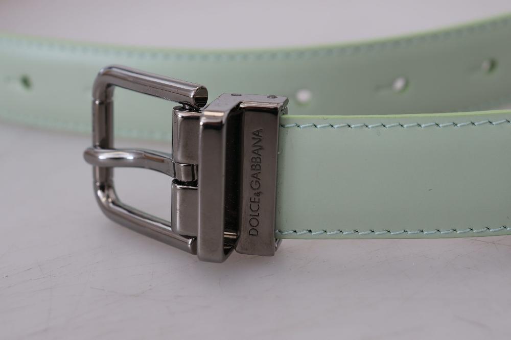Mint Green Leather Silver Tone Metal Buckle - 90-cm-36-inches