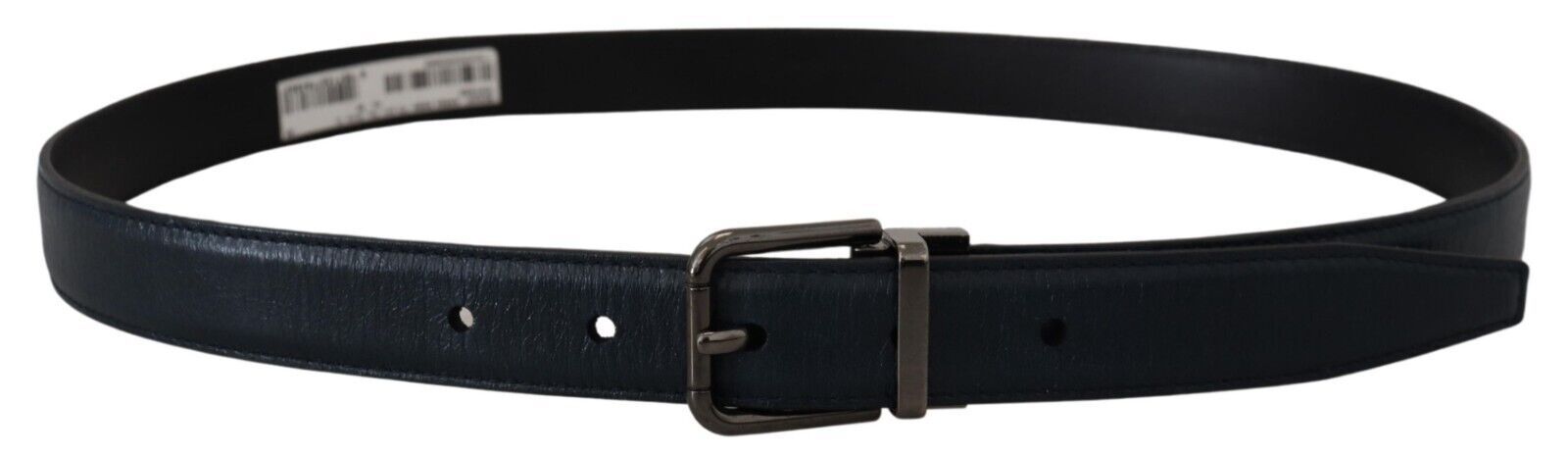 Blue Leather Silver Metal Buckle Vintage Belt - 90-cm-36-inches