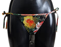 Black Floral Beachwear Swimsuit Bottom Bikini - it1-xs