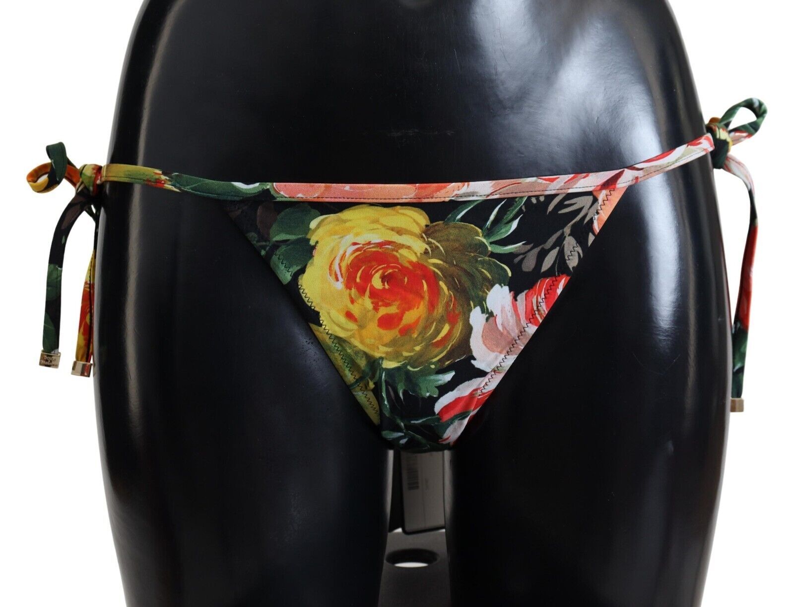 Black Floral Beachwear Swimsuit Bottom Bikini - it1-xs