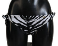 White Swimwear Zebra Side Tie Bottom Swimsuit - it4-l