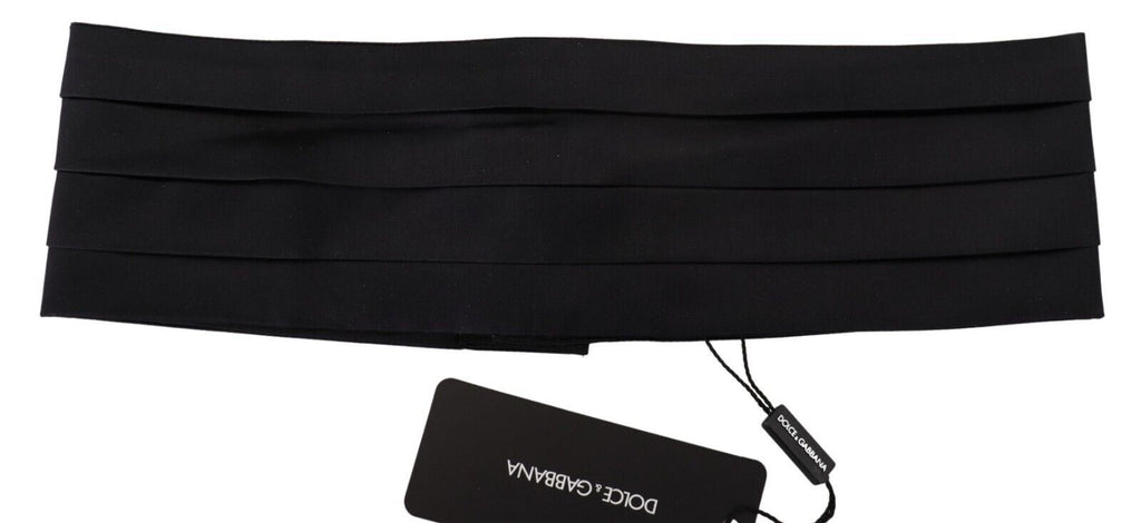 Black Silk Women Waist Cummerbund - it40-s