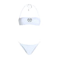 Bandeau Bikini in White with Crystal Logo - it42-m