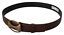 Brown Leather Gold Logo Metal Oval Belt - 90-cm-36-inches