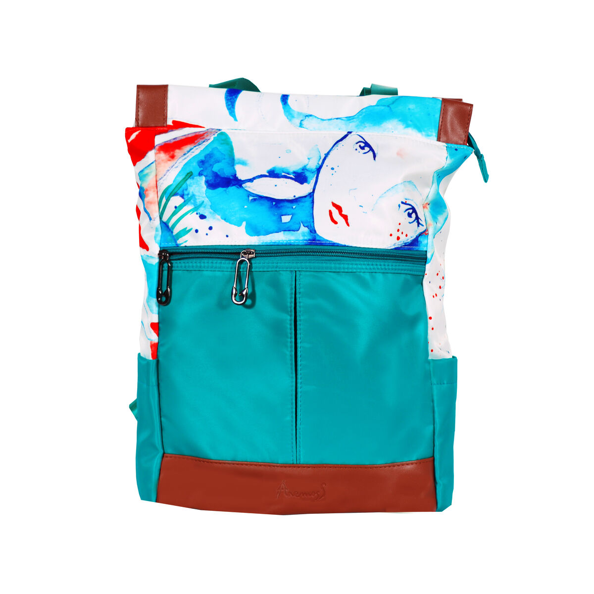 Anemoss Zaino per laptop 14" donna verde, oxford, impermeabile, imbottito