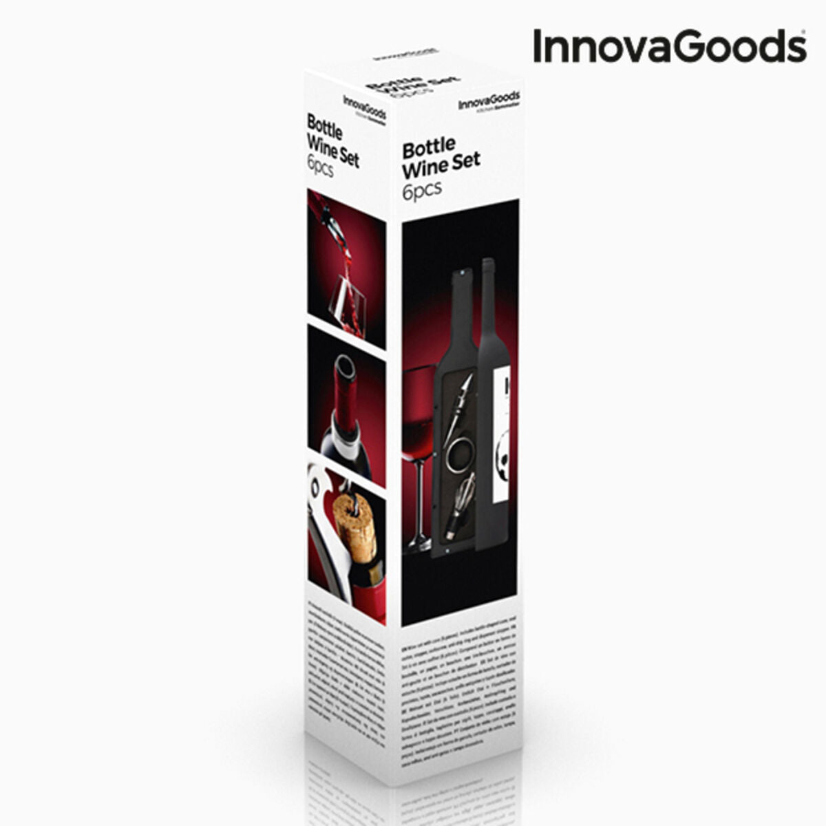 Astuccio a Bottiglia per Utensili Vino InnovaGoods Nero Metallo Acciaio inossidabile (Ricondizionati B)