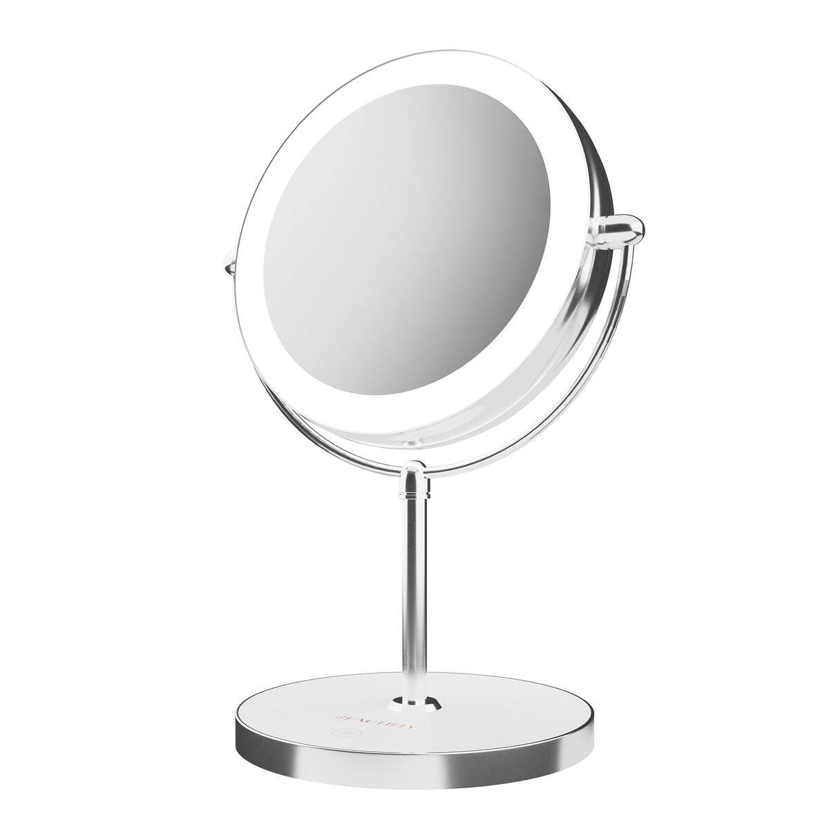 Beautifly Specchio ingranditore LED cosmetico argento acciaio inox vetro