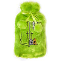 Biggdesign Borsa Acqua Calda Cats verde con copertura in peluche 2 L