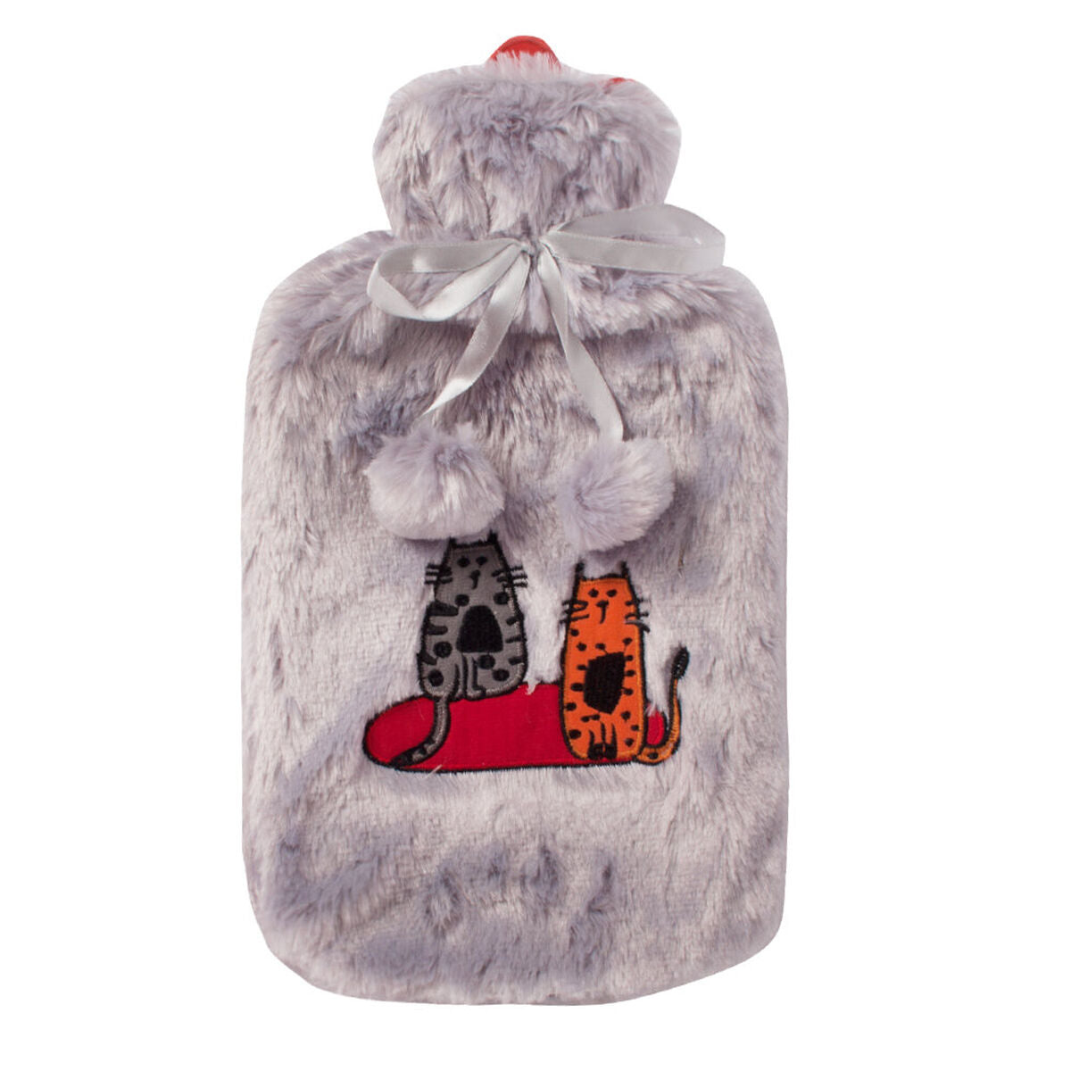 Biggdesign Borsa acqua calda 2L Cat, gatto, fodera morbida lavabile grigio/lilla