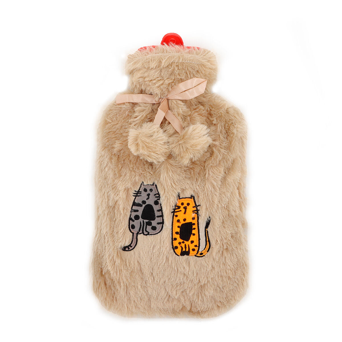 Biggdesign Borsa acqua calda Cats con copertura in peluche 2 L beige o rosa