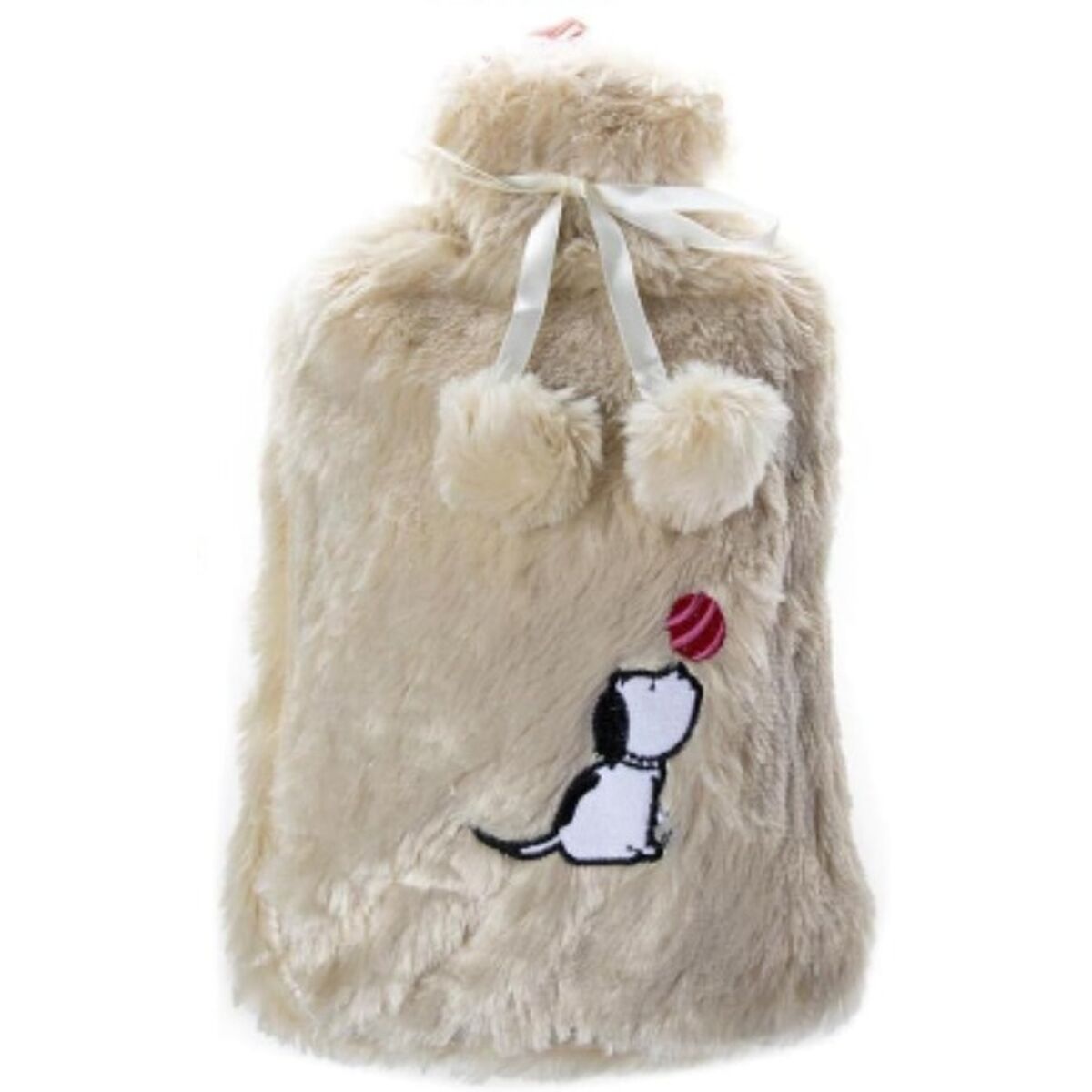 Biggdesign Borsa acqua calda Dogs 2L con coprifodera peluche beige e grigio