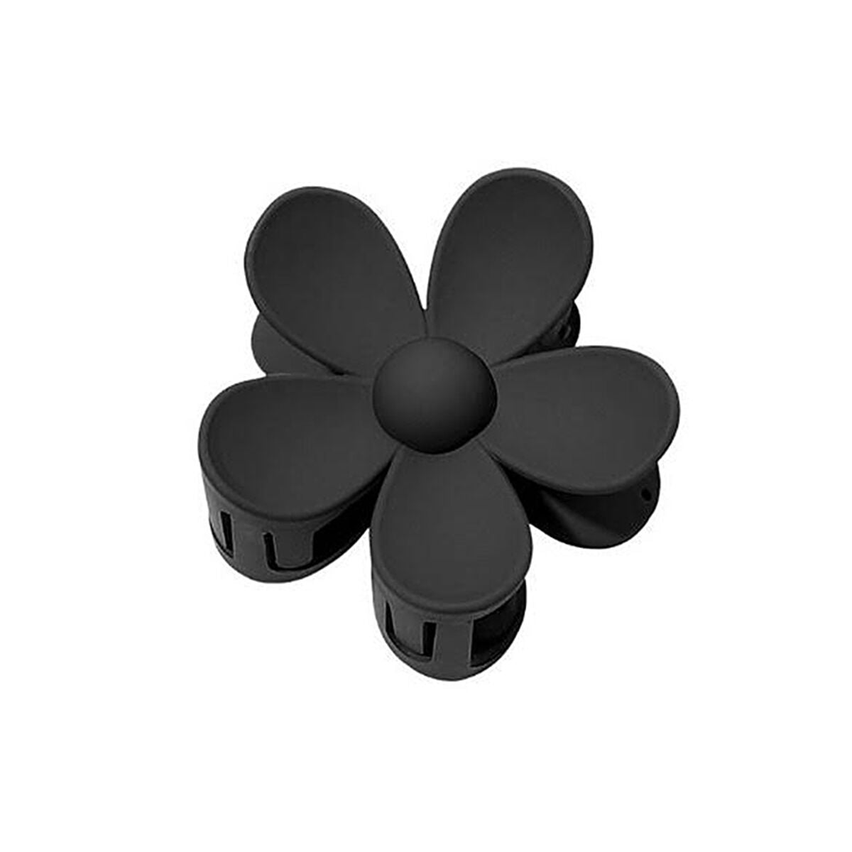 Clip per Capelli Beautifly Nero 7,5 cm Fiore PVC Accessorio