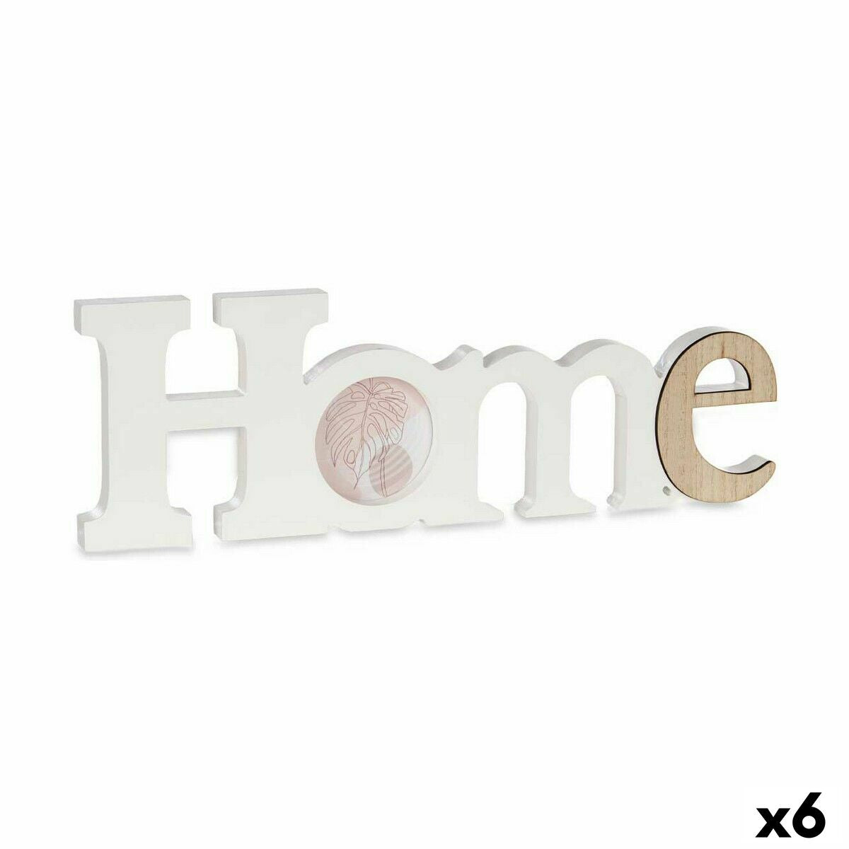 Cornice Portafoto Gift Decor Home Bianco Marrone Legno MDF (6 Unità)