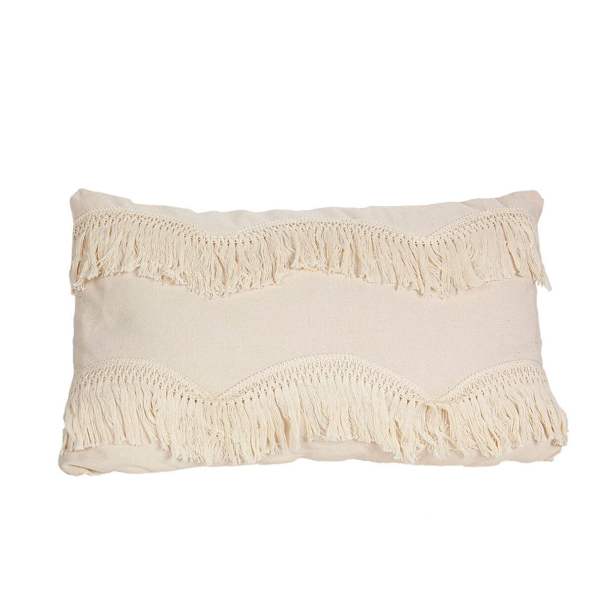 Cuscino Romimex Bianco Con frange