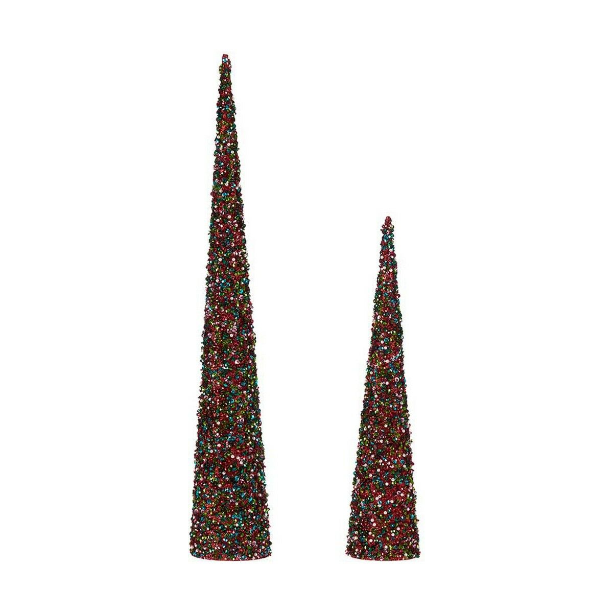 Decorazione Natalizia Krist+ Azzurro Fucsia Paillettes Natale 9,5 x 60 x 9,5 cm Coni