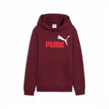 Felpa con Cappuccio da Bambina Puma Essentials 2 Color No. 1 Rosso Granato