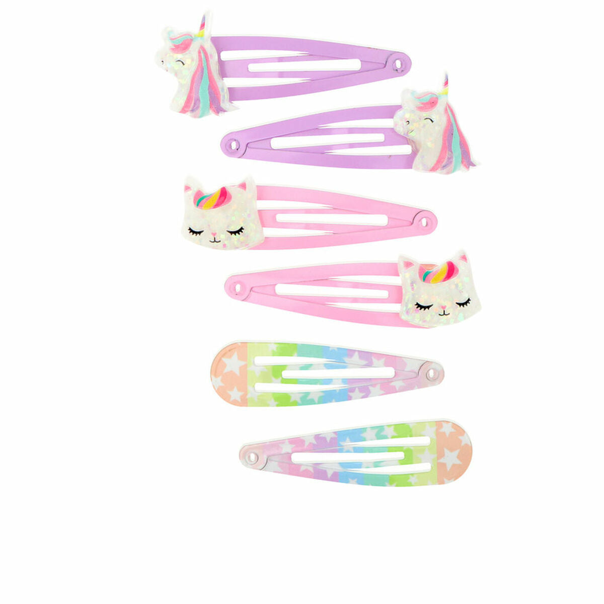 Fermagli per Capelli Inca   Multicolore Unicorno 6 Unità