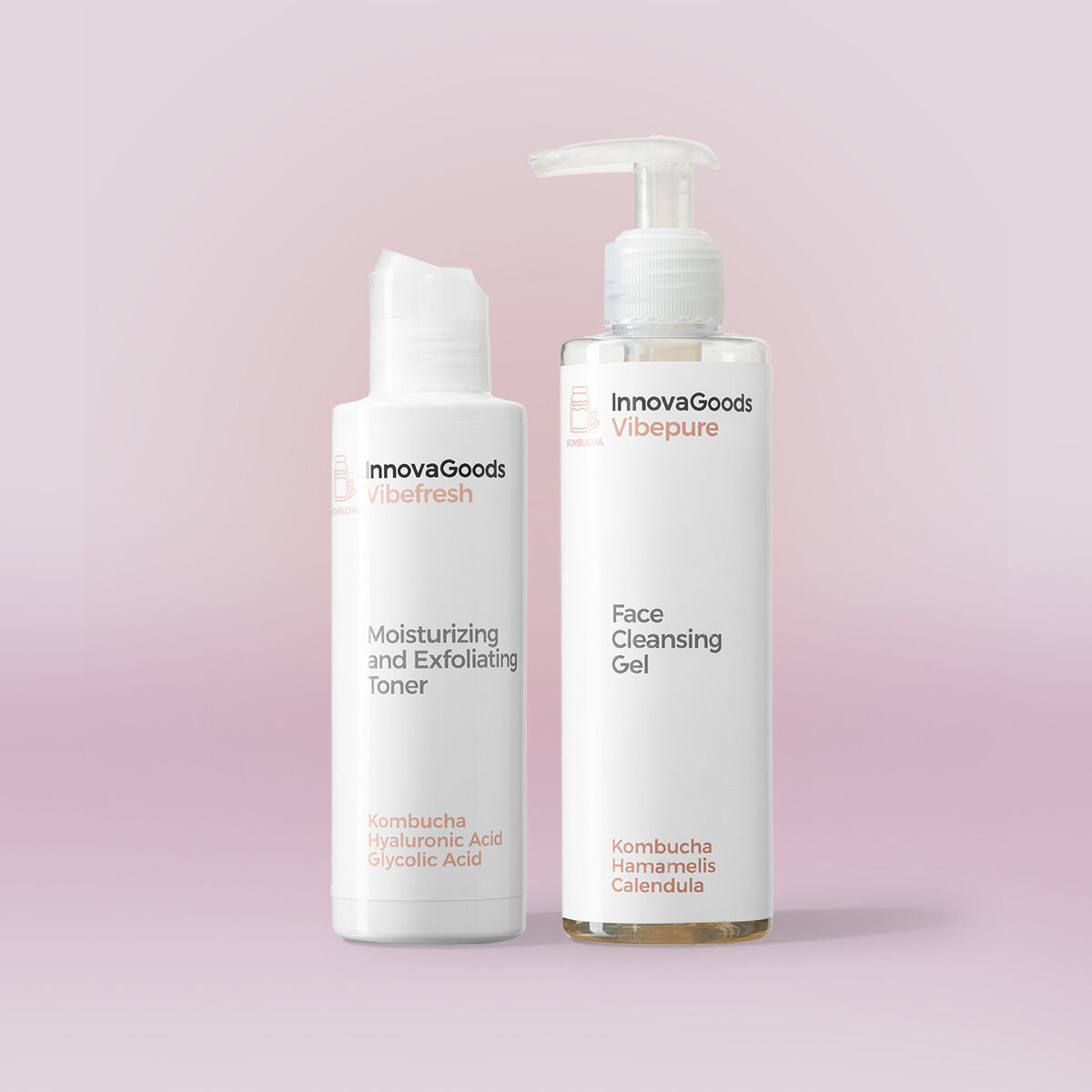 Kit Due Prodotti Pulizia Viso Kombucha InnovaGoods