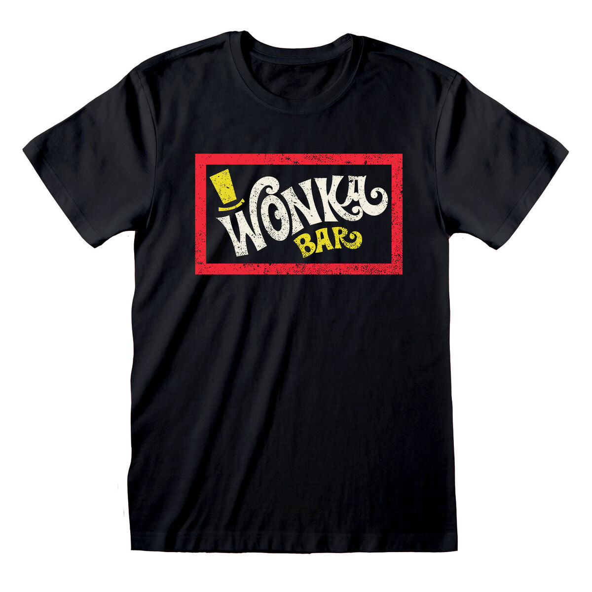 Maglia a Maniche Corte Unisex Willy Wonka Wonka Bar Nero