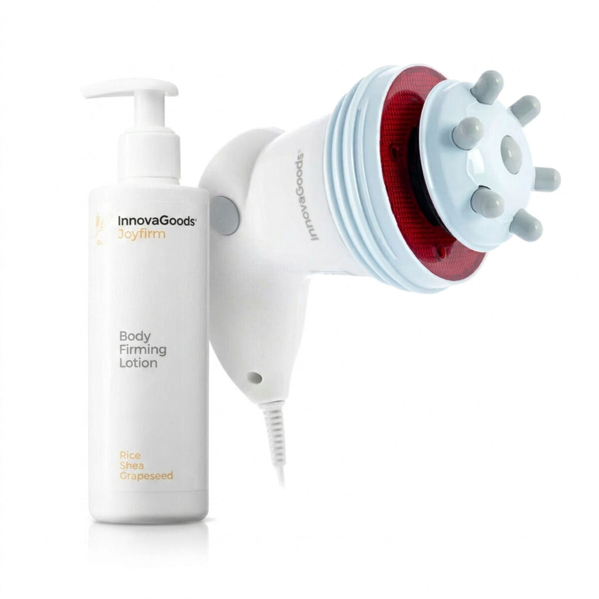 Pack Massaggiatore Anticellulite Vibrante a Infrarossi 5 in 1 e Lozione Corpo Rassodante InnovaGoods