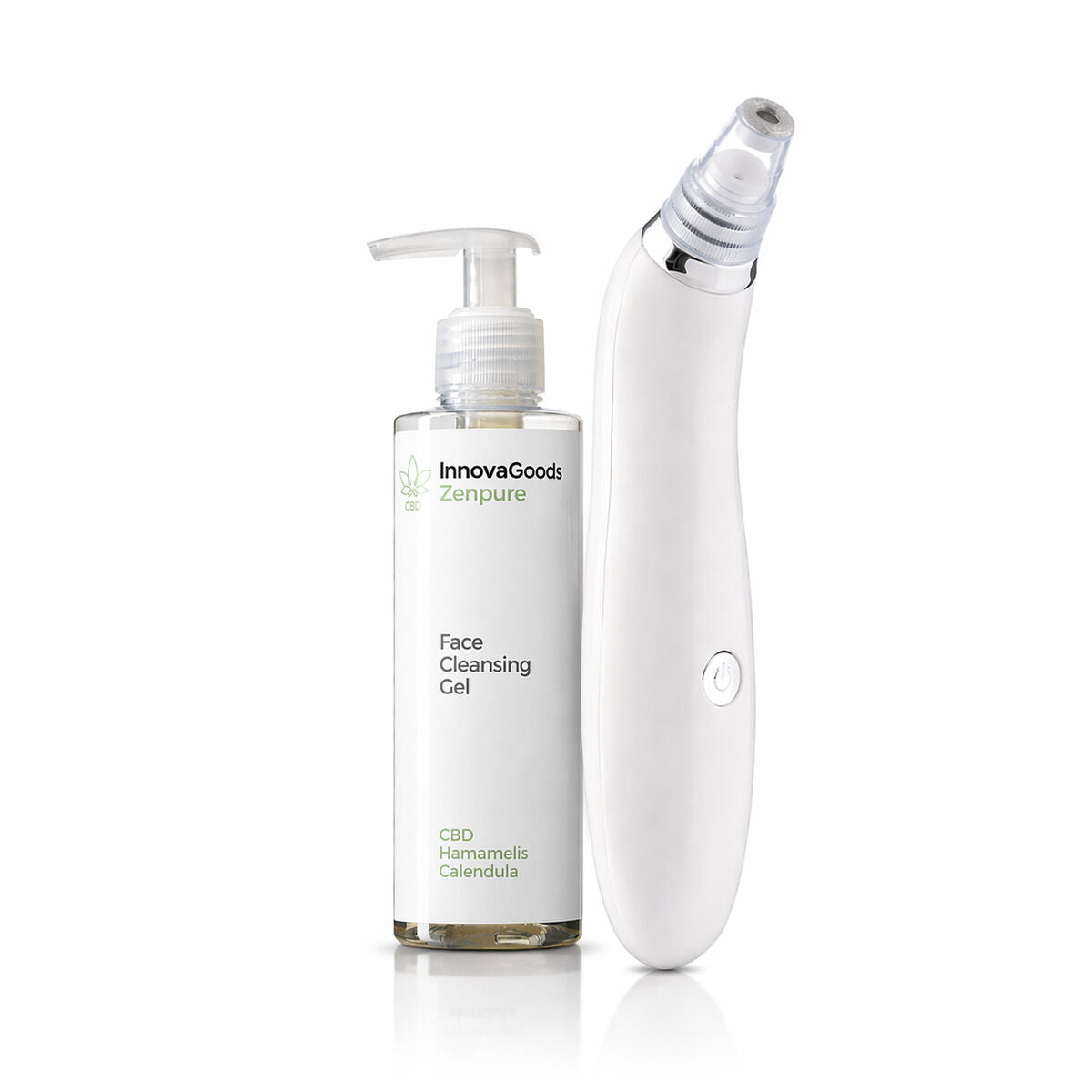Pack detergente viso elettrico punti neri e gel detergente viso CBD Zenpure 200 ml InnovaGoods