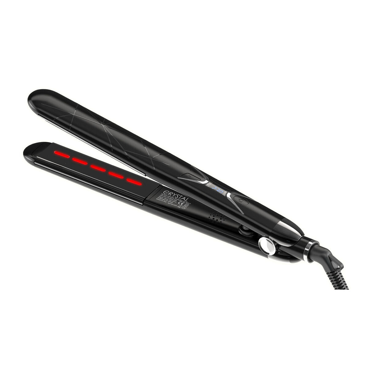 Piastra per capelli professionale AGV CRYSTAL INFRARED, 25mm, infrarossi, 60W, nera