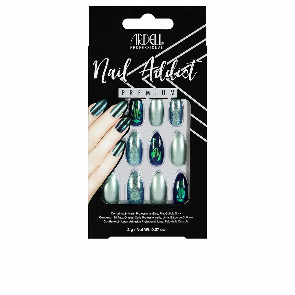 Unghie Finte Ardell 75887 Green Glitter Chrome (1 Unità)