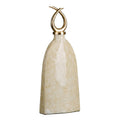Vaso 24 x 13 x 64 cm Cristallo Dorato Metallo Bianco