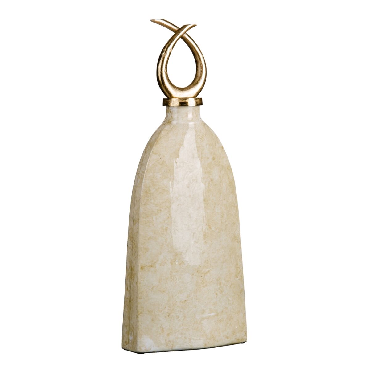 Vaso 24 x 13 x 64 cm Cristallo Dorato Metallo Bianco