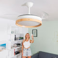 Ventilatore da soffitto con luce InnovaGoods, silenzioso, pale retrattili, 6 velocità, 3 modalità, telecomando