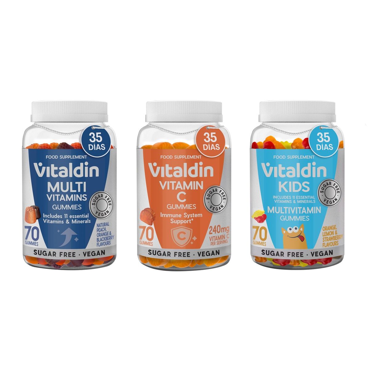 Vitaldin Pack Multivitaminico Gummies Adulto/Bambino Frutta e Arancia